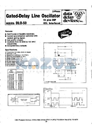 DLO-50-100 datasheet - GATED-DELAY LINE OSCILLATOR