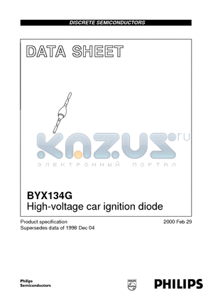 BYX134G datasheet - High-voltage car ignition diode