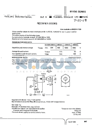 BYX96 datasheet - RECTIFIER DIODES