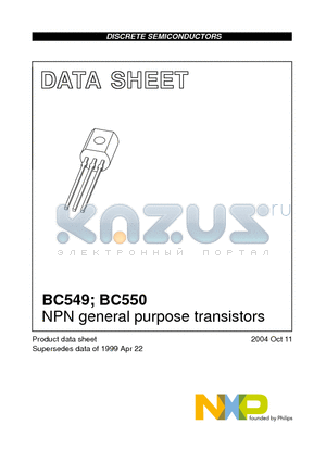 BC549 datasheet - NPN general purpose transistors