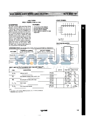 54LS89 datasheet - 64-Bit Random Access Memory(Open Collector)