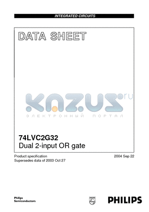74LVC2G32 datasheet - Dual 2-input OR gate