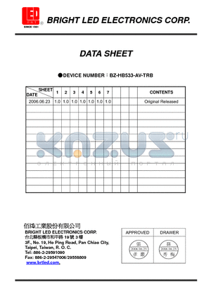 BZ-HB533A-AV-TRB datasheet - Automotive : Dashboards, stop lamps, turn signals.