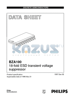 BZA100 datasheet - 18-fold ESD transient voltage suppressor