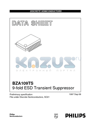 BZA109TS datasheet - 9-fold ESD Transient Suppressor