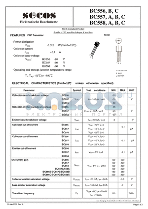 BC557C datasheet - Elektronische Bauelemente