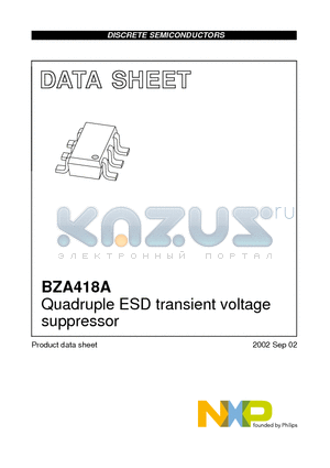 BZA418A datasheet - Quadruple ESD transient voltage suppressor