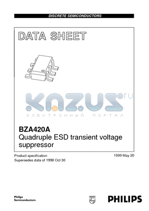 BZA420A datasheet - Quadruple ESD transient voltage suppressor