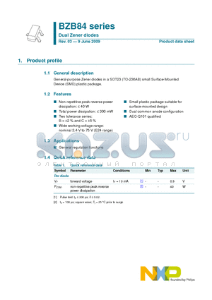 BZB84-B2V4 datasheet - Dual Zener diodes