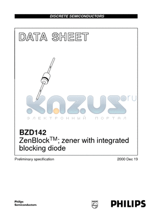 BZD142 datasheet - ZenBlockTM; zener with integrated blocking diode