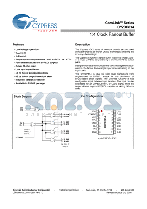 CY2DP814 datasheet - ComLink Series