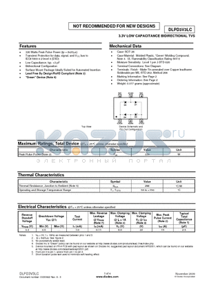 DLPD3V3LC datasheet - 3.3V LOW CAPACITANCE BIDIRECTIONAL TVS