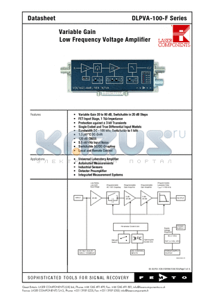 DLPVA-100-F-D datasheet - Low Frequency Voltage Amplifier