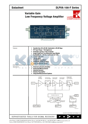 DLPVA-100-F-S datasheet - Low Frequency Voltage Amplifier