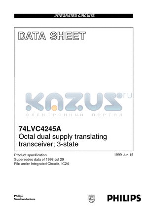 74LVC4245ADB datasheet - Octal dual supply translating transceiver; 3-state