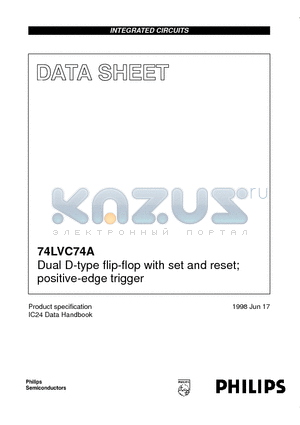 74LVC74A datasheet - Dual D-type flip-flop with set and reset; positive-edge trigger