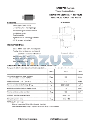 BZD27C120P datasheet - Voltage Regulator Diodes