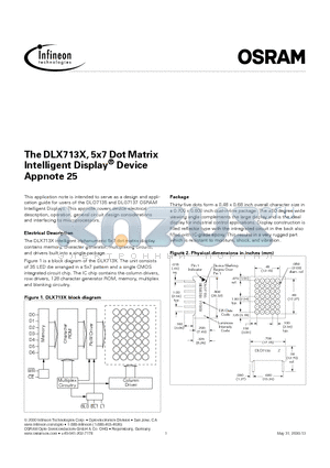 DLX713X datasheet - 5x7 Dot Matrix Intelligent Display