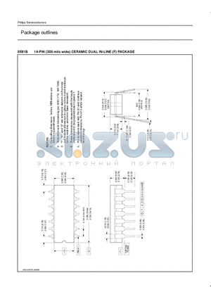 0581B datasheet - 14-PIN (300 mils wide) CERAMIC DUAL IN-LINE (F) PACKAGE