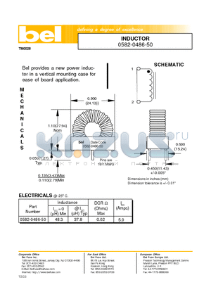 0582-0486-50 datasheet - INDUCTOR