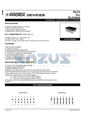 DLZ-13C datasheet - STANDARD CAPACITANCE TVS ARRAY