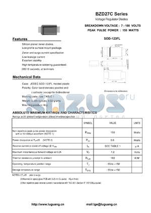 BZD27C180P datasheet - Voltage Regulator Diodes
