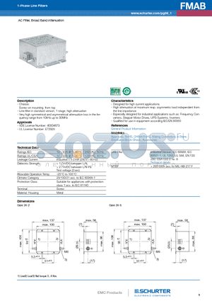 5500.2065 datasheet - AC Filter, Broad Band Attenuation