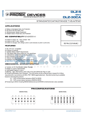 DLZ-30 datasheet - STANDARD CAPACITANCE TVS ARRAY
