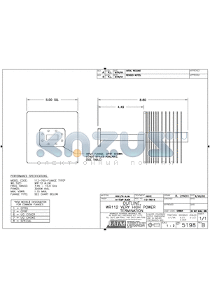 112-760-6 datasheet - OUTLINE, WR112 VERY HIGH POWER TERMINATION