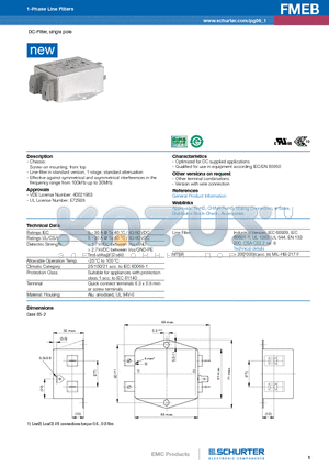 5500.2227 datasheet - DC-Filter, single pole