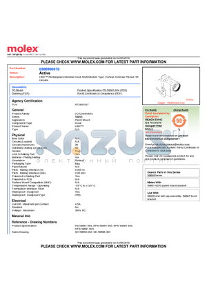 0586960010 datasheet - HMC Rectangular Industrial Hood, Multi-Module Type, Vertical, External Thread, 36Circuits