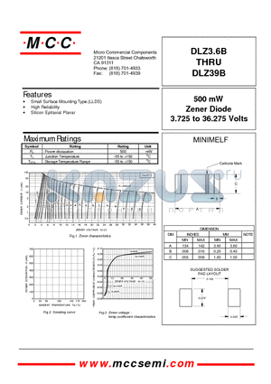 DLZ10B datasheet - 500 mW Zener Diode 3.725 to 36.275 Volts