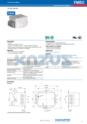 5500.2230 datasheet - DC-Filter, dual pole