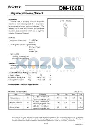 DM-106B datasheet - Magnetoresistance Element