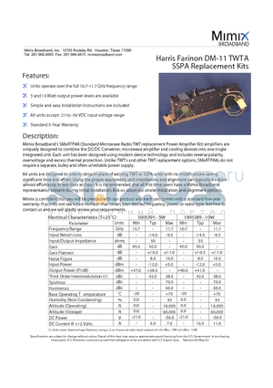 DM-11 datasheet - SSPA Replacement Kits