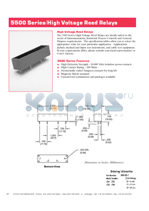 5501-24-1 datasheet - High Voltage Reed Relay