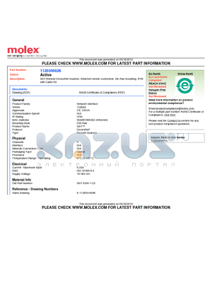 1120340026 datasheet - SST Remote DeviceNet Scanner, Ethernet remote connection, Din Rail mounting, IP30 with Cable Kit