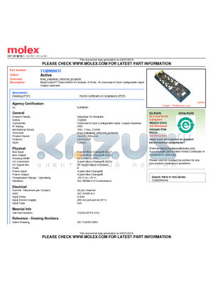 1120955011 datasheet - BradControl Class 60mm IO module, 8 Ports, 16 Universal & User configurable Input/ Output channels