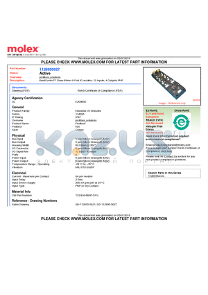 1120955027 datasheet - BradControl Class 60mm 8 Port IO module, 12 Inputs, 4 Outputs PNP