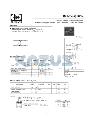 05G4B48 datasheet - Silicon Diffused Type Rectifier Stack