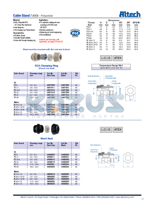 5507050 datasheet - Cable Gland