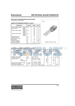 BC636 datasheet - PNP EPITAXIAL SILICON TRANSISTOR