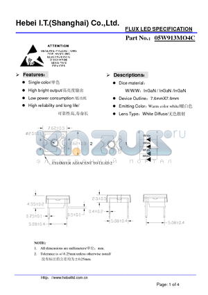 05W913M4WO4C datasheet - High bright output