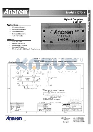 11270-3 datasheet - Hybrid Couplers