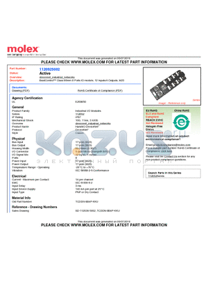 1120925002 datasheet - BradControl Class 60mm 8 Ports IO module, 12 Inputs/4 Outputs, M23