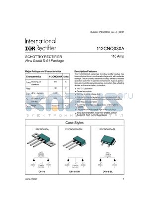 112CNQ030A datasheet - SCHOTTKY RECTIFIER