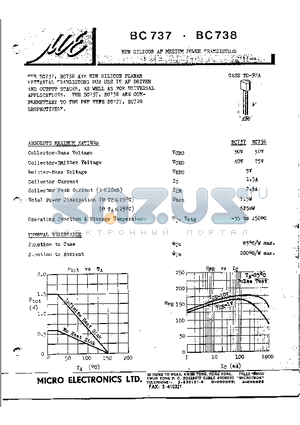 BC738 datasheet - NPN SILICON AF MEDIUM POWER TRANSISTORS