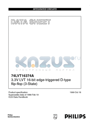 74LVT16374ADGG datasheet - 3.3V LVT 16-bit edge-triggered D-type flip-flop 3-State