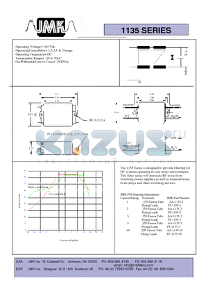 1135 datasheet - Operating Voltage= 100 Vdc OperatingCurrentMax= 1,2,3,5 & 10amps