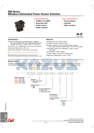 DM14J7205Q3 datasheet - Miniature Illuminated Power Rocker Switches